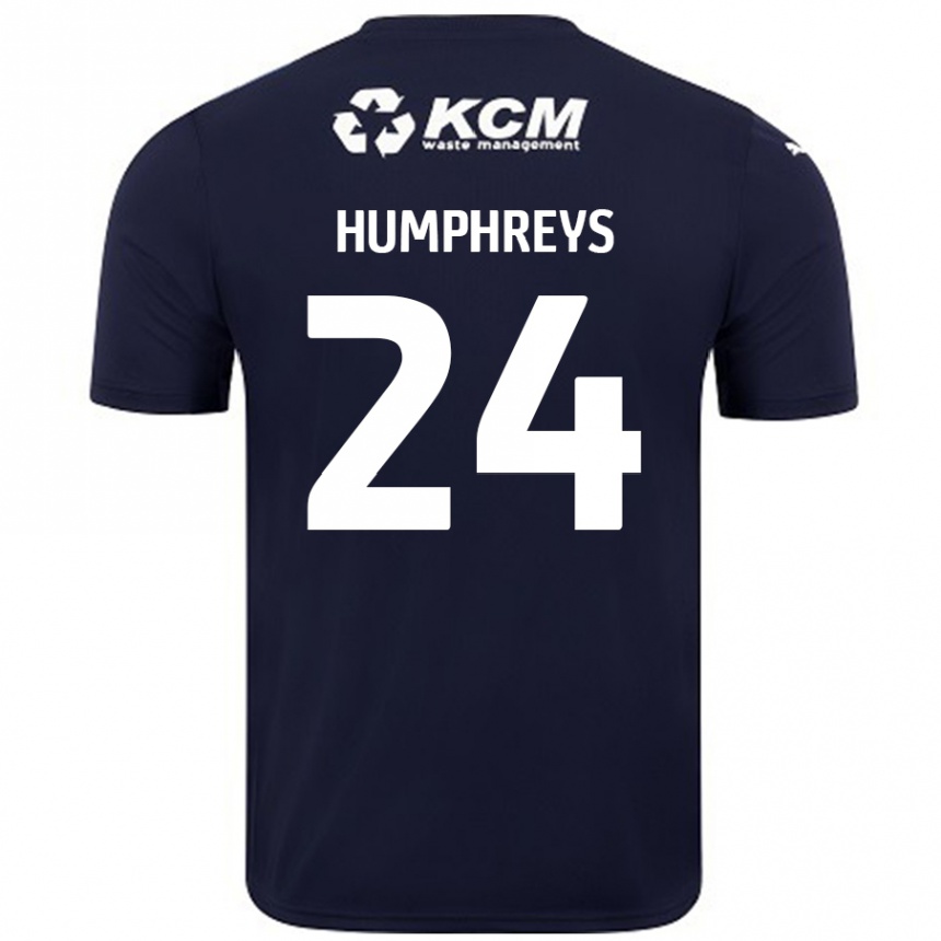 Kids Football Cameron Humphreys #24 Navy Blue Away Jersey 2024/25 T-Shirt Australia