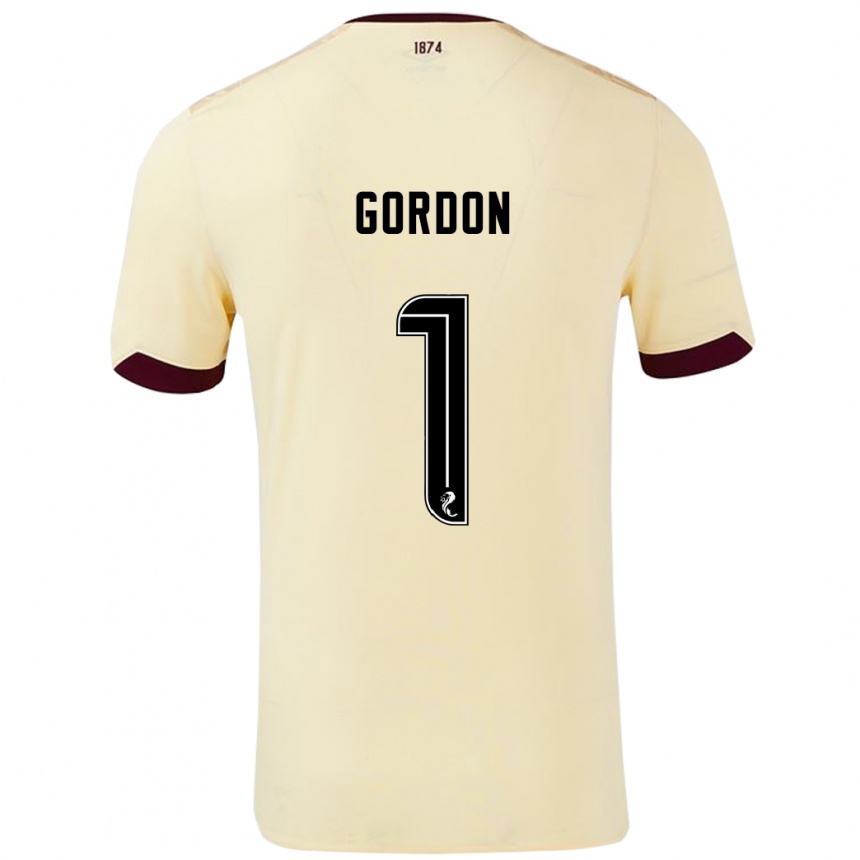 Kids Football Craig Gordon #1 Cream Burgundy Away Jersey 2024/25 T-Shirt Australia