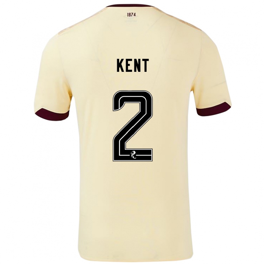 Kids Football Frankie Kent #2 Cream Burgundy Away Jersey 2024/25 T-Shirt Australia