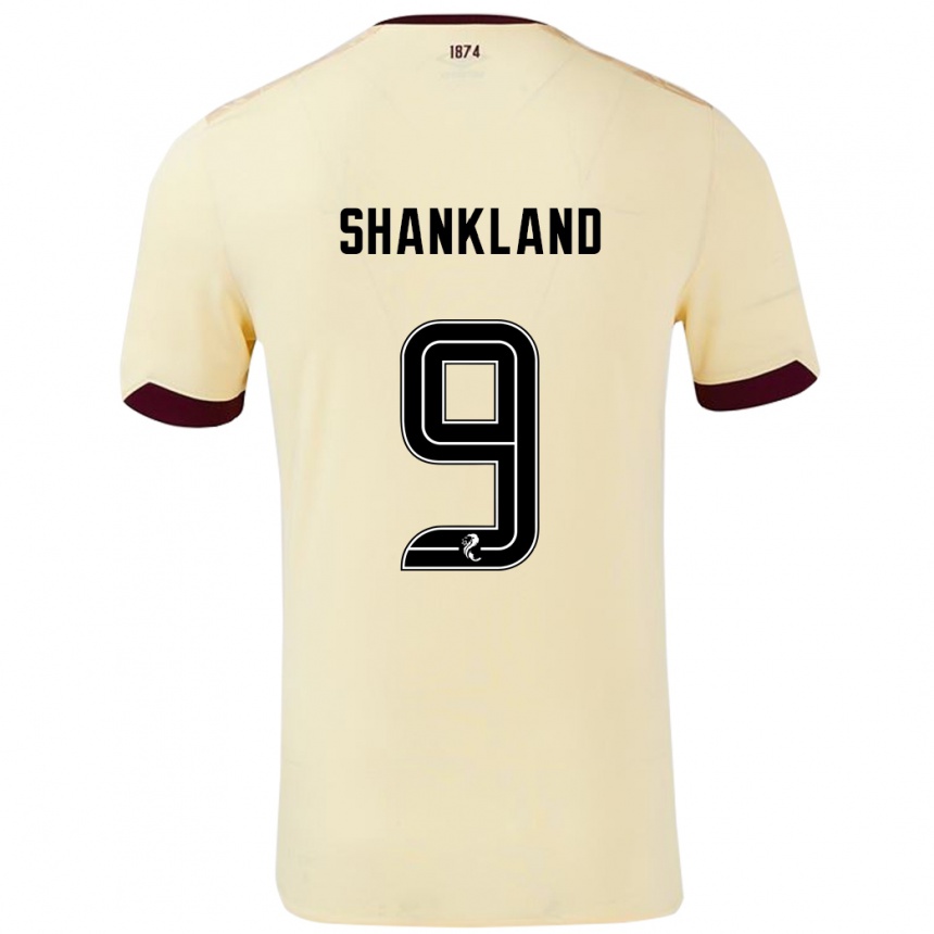 Kids Football Lawrence Shankland #9 Cream Burgundy Away Jersey 2024/25 T-Shirt Australia