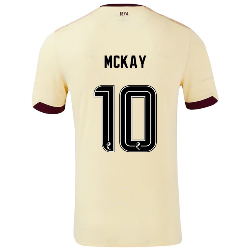 Kids Football Barrie Mckay #10 Cream Burgundy Away Jersey 2024/25 T-Shirt Australia