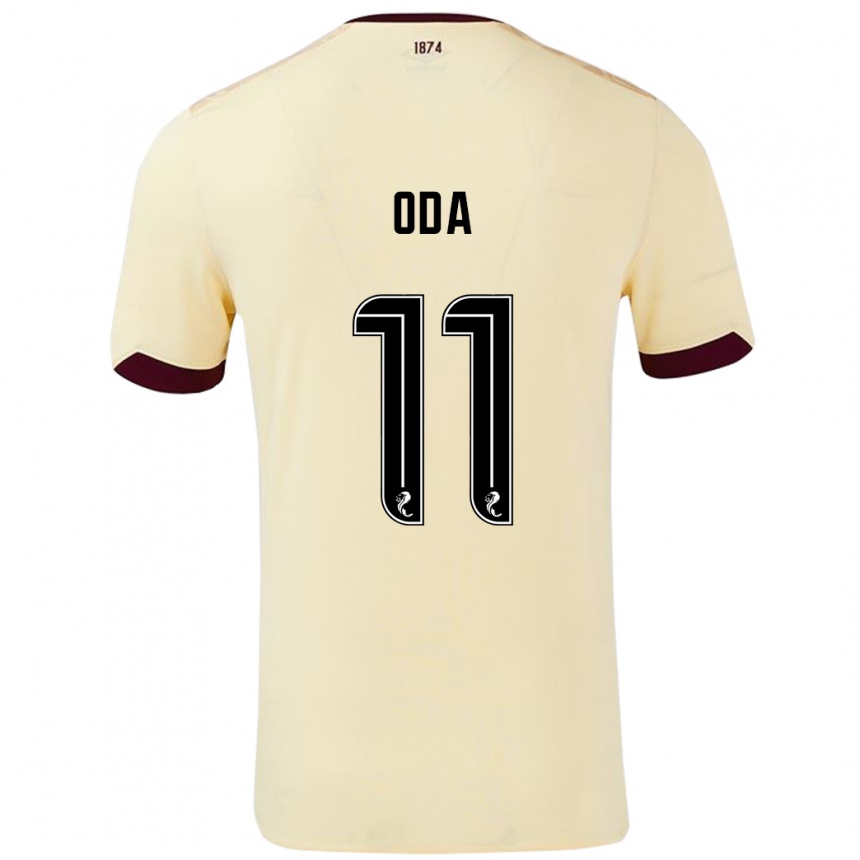 Kids Football Yutaro Oda #11 Cream Burgundy Away Jersey 2024/25 T-Shirt Australia