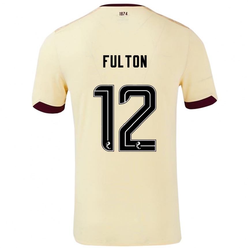 Kids Football Ryan Fulton #12 Cream Burgundy Away Jersey 2024/25 T-Shirt Australia