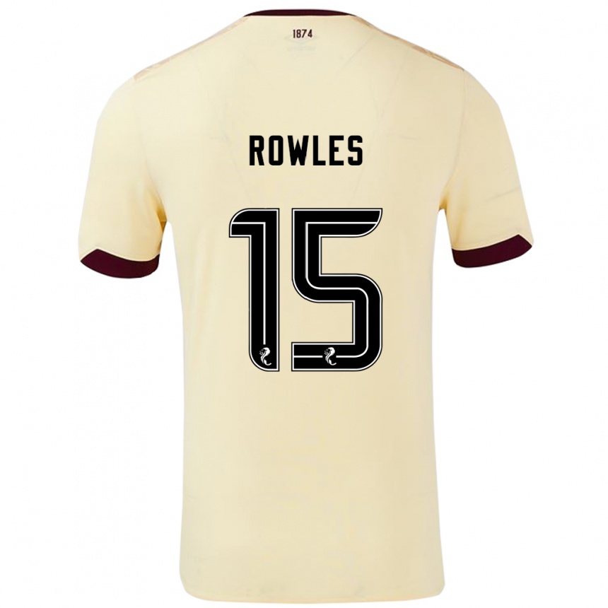 Kids Football Kye Rowles #15 Cream Burgundy Away Jersey 2024/25 T-Shirt Australia