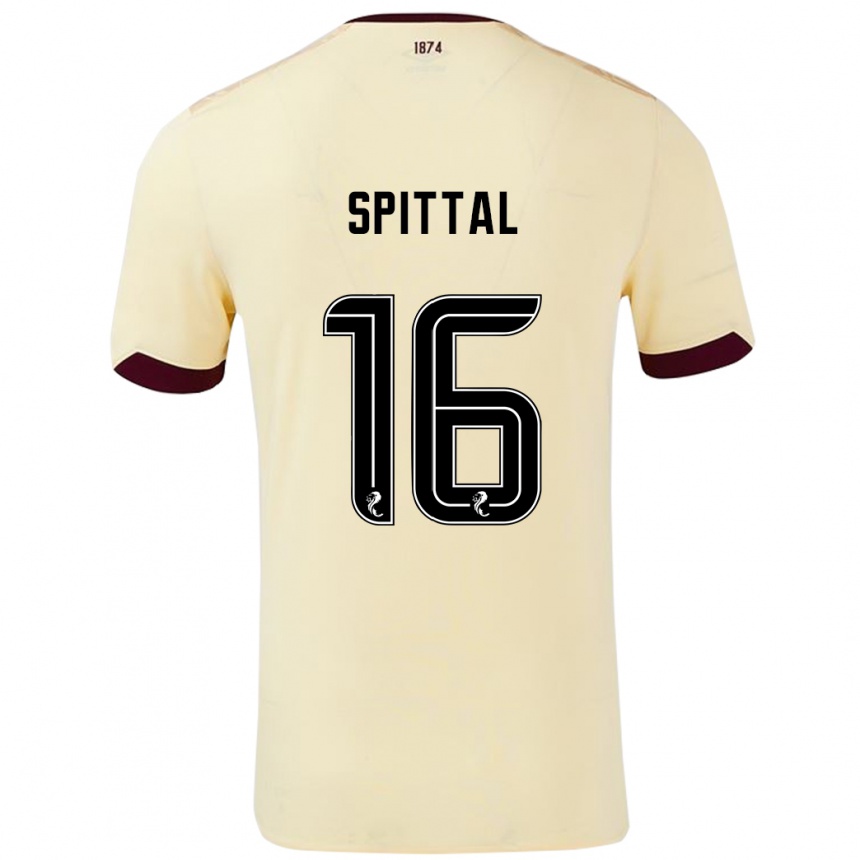 Kids Football Blair Spittal #16 Cream Burgundy Away Jersey 2024/25 T-Shirt Australia