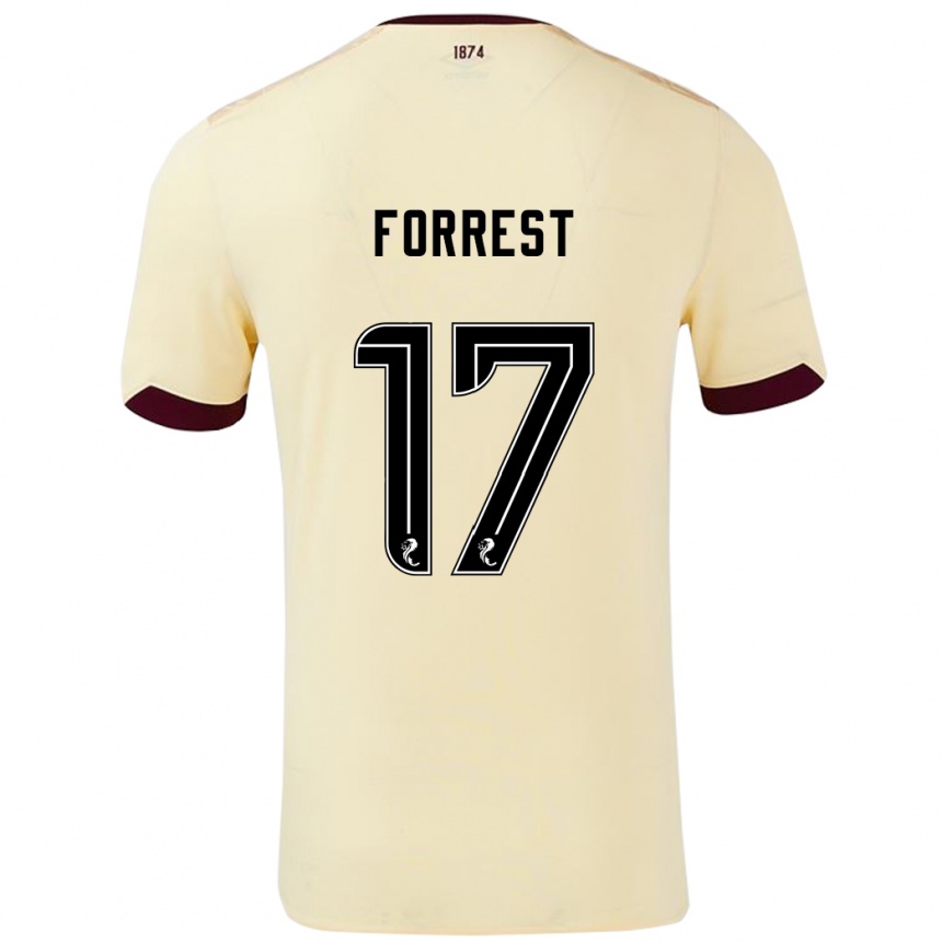 Kids Football Alan Forrest #17 Cream Burgundy Away Jersey 2024/25 T-Shirt Australia