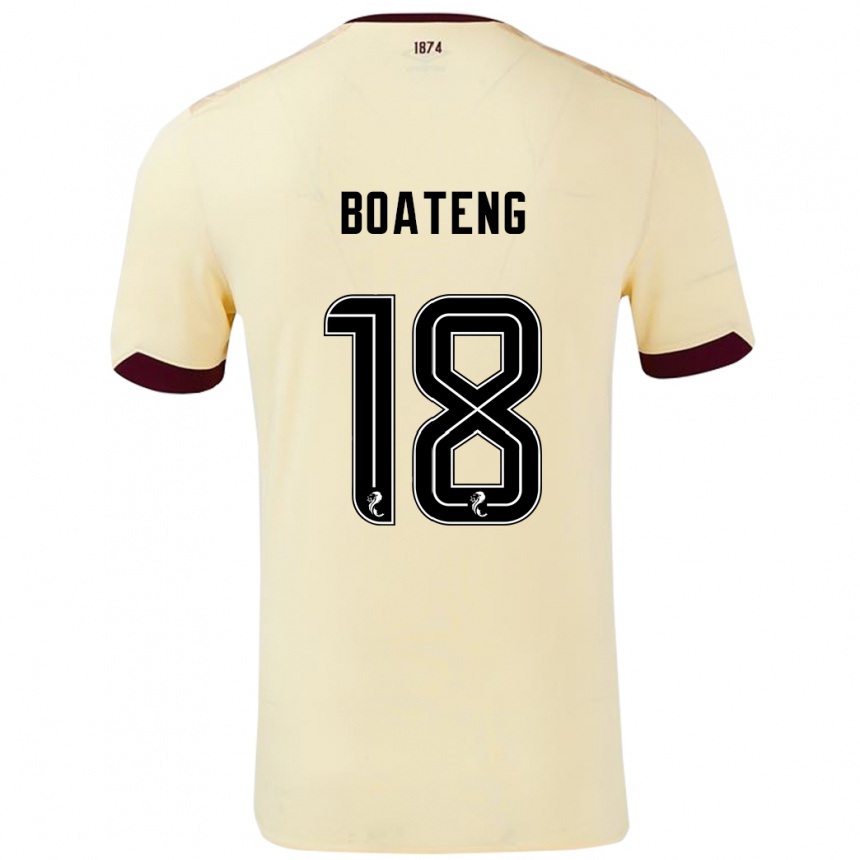 Kids Football Malachi Boateng #18 Cream Burgundy Away Jersey 2024/25 T-Shirt Australia