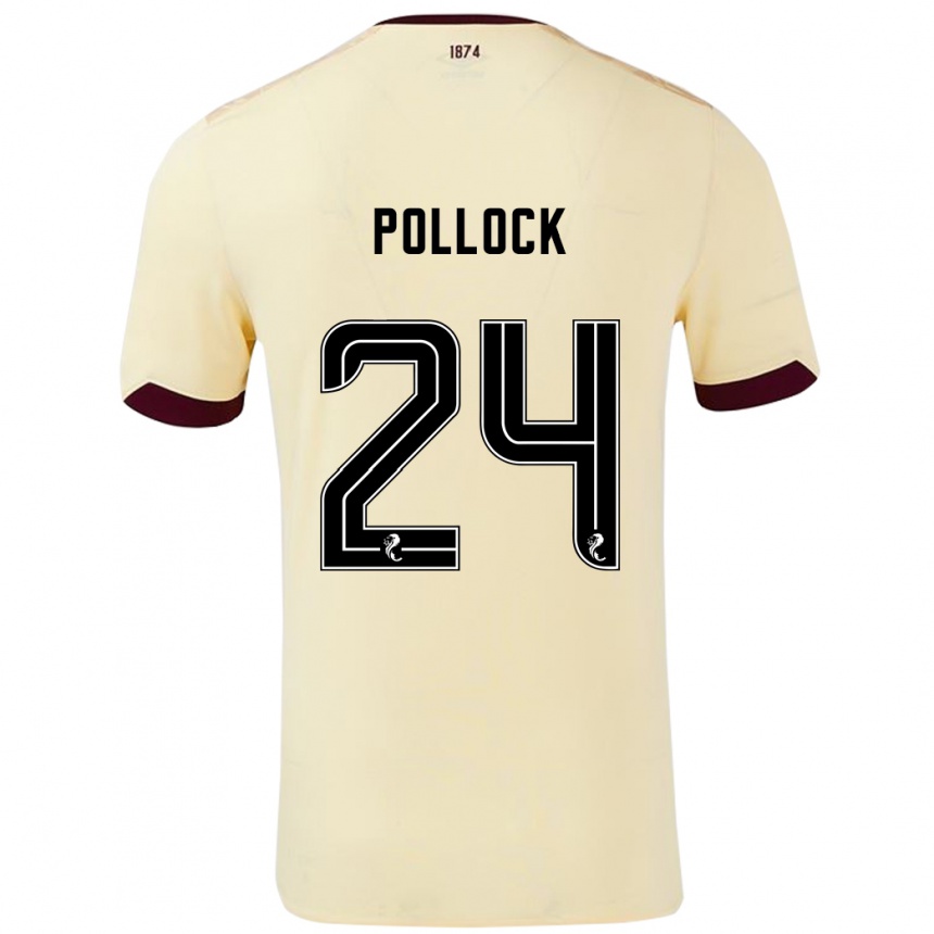 Kids Football Finlay Pollock #24 Cream Burgundy Away Jersey 2024/25 T-Shirt Australia