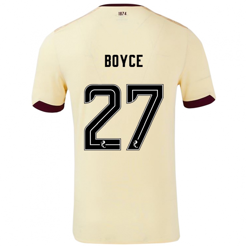 Kids Football Liam Boyce #27 Cream Burgundy Away Jersey 2024/25 T-Shirt Australia