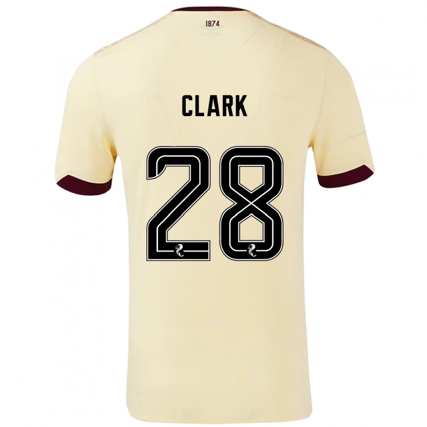 Kids Football Zander Clark #28 Cream Burgundy Away Jersey 2024/25 T-Shirt Australia