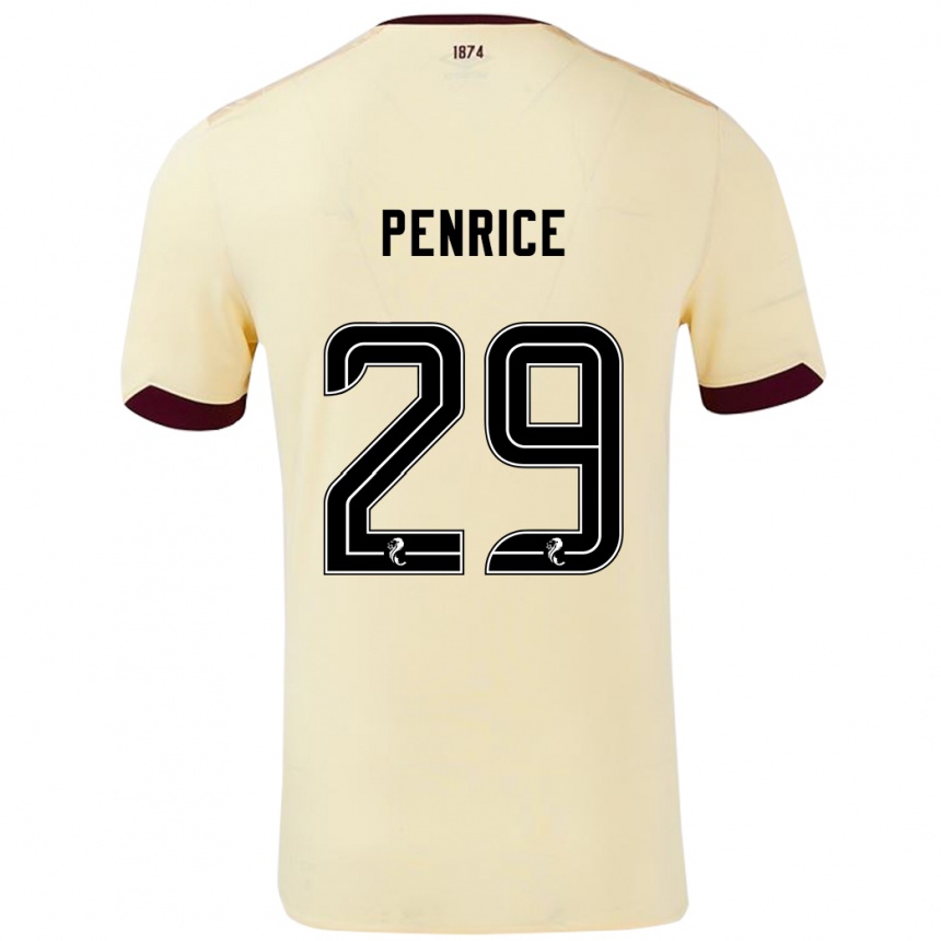 Kids Football James Penrice #29 Cream Burgundy Away Jersey 2024/25 T-Shirt Australia