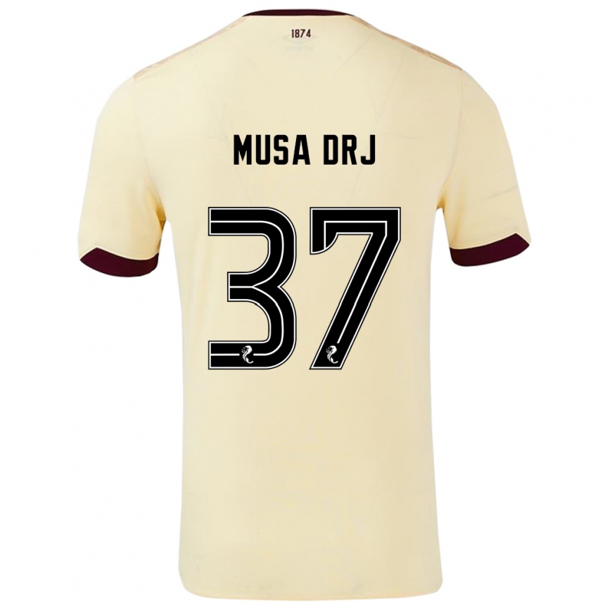 Kids Football Musa Drammeh #37 Cream Burgundy Away Jersey 2024/25 T-Shirt Australia