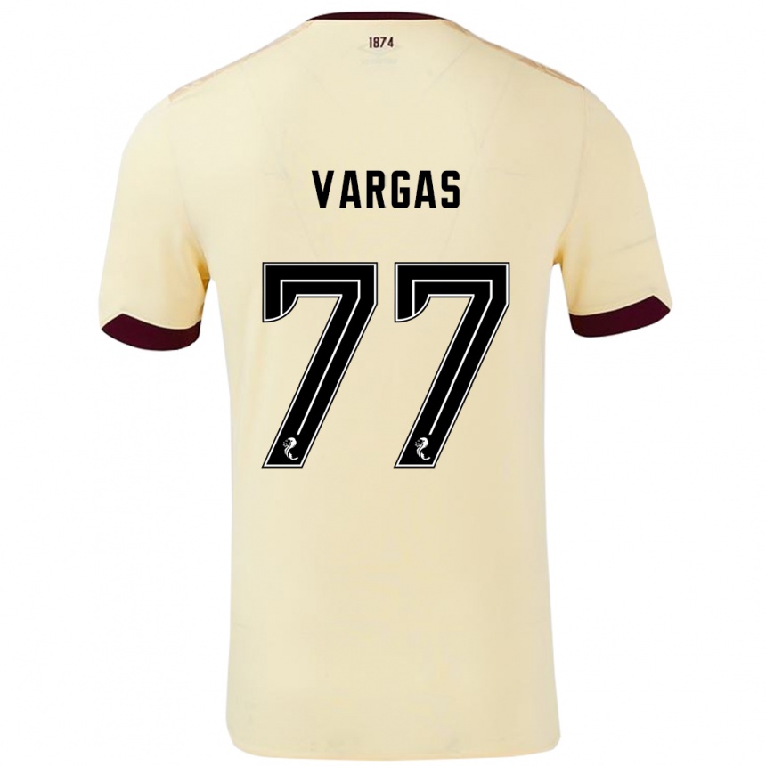 Kids Football Kenneth Vargas #77 Cream Burgundy Away Jersey 2024/25 T-Shirt Australia