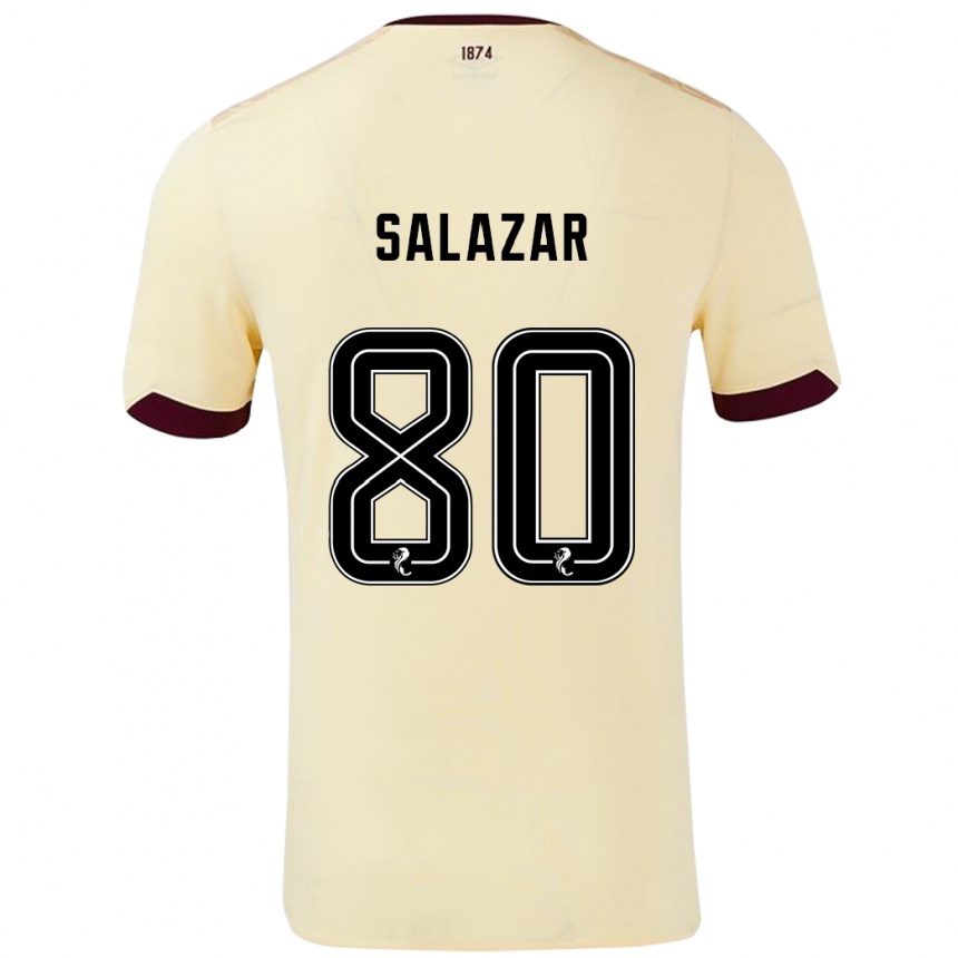 Kids Football Andrés Salazar #80 Cream Burgundy Away Jersey 2024/25 T-Shirt Australia