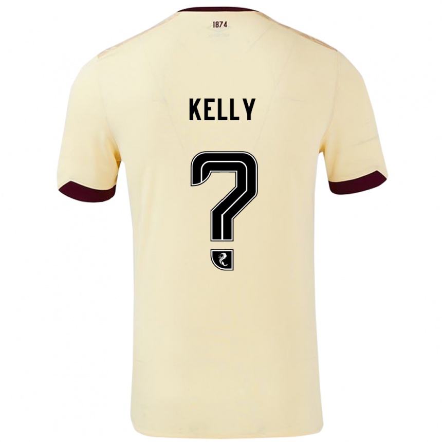 Kids Football Ryan Kelly #0 Cream Burgundy Away Jersey 2024/25 T-Shirt Australia