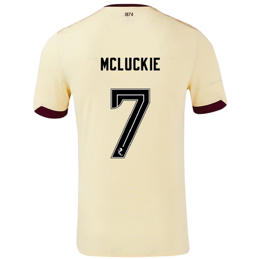 Kids Football Bobby Mcluckie #7 Cream Burgundy Away Jersey 2024/25 T-Shirt Australia