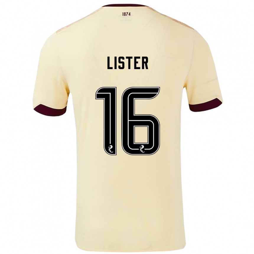 Kids Football Henry Lister #16 Cream Burgundy Away Jersey 2024/25 T-Shirt Australia