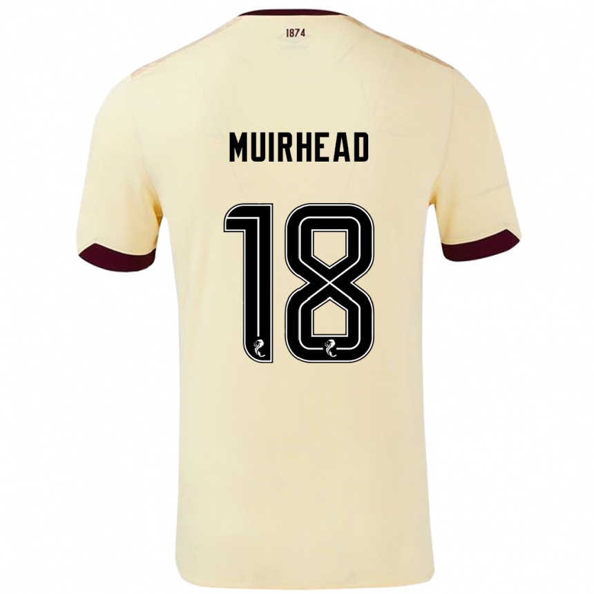 Kids Football Owen Muirhead #18 Cream Burgundy Away Jersey 2024/25 T-Shirt Australia