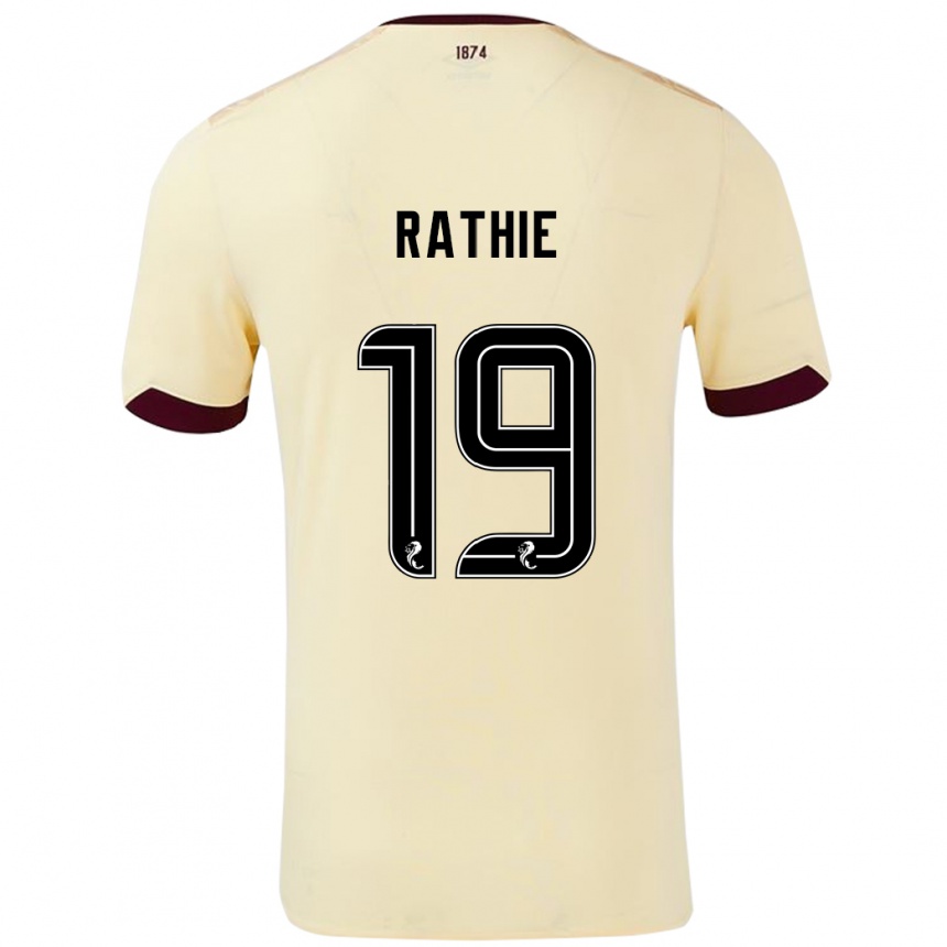 Kids Football Luke Rathie #19 Cream Burgundy Away Jersey 2024/25 T-Shirt Australia