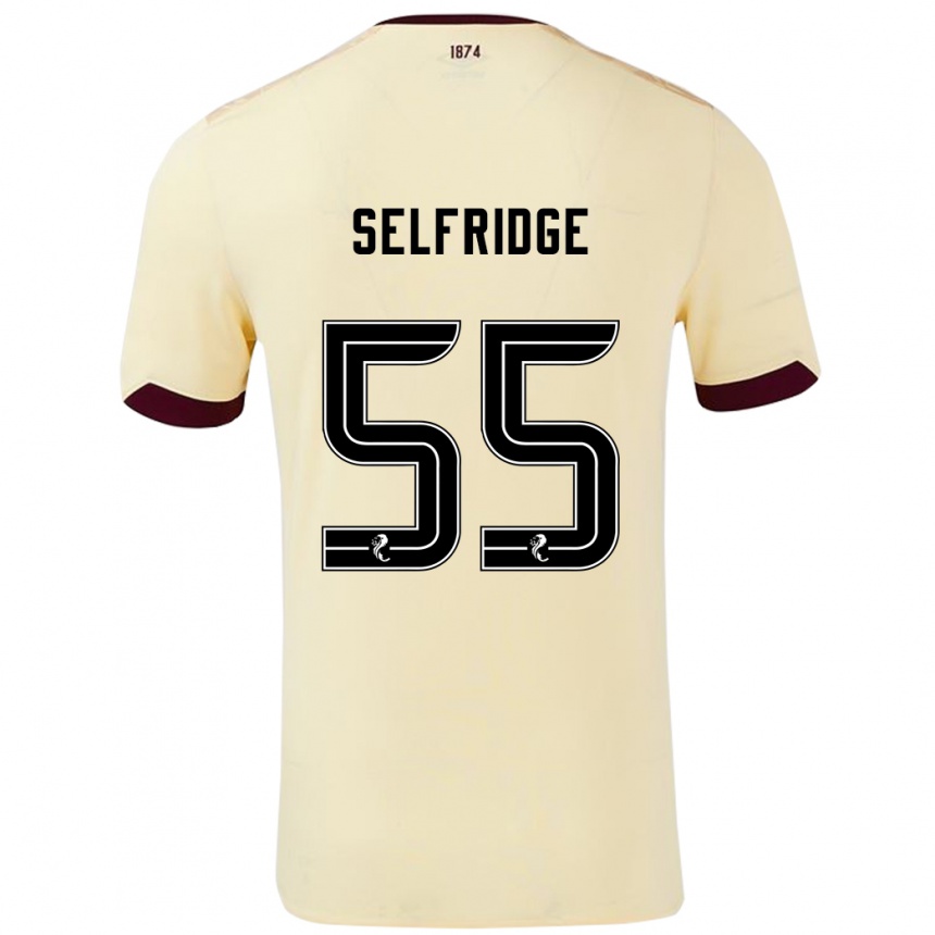 Kids Football Louis Selfridge #55 Cream Burgundy Away Jersey 2024/25 T-Shirt Australia