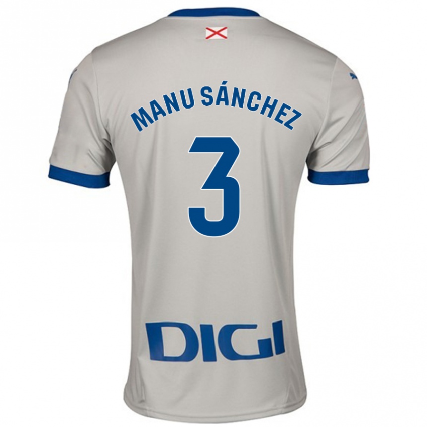 Kids Football Manu Sanchez #3 Light Gray Away Jersey 2024/25 T-Shirt Australia