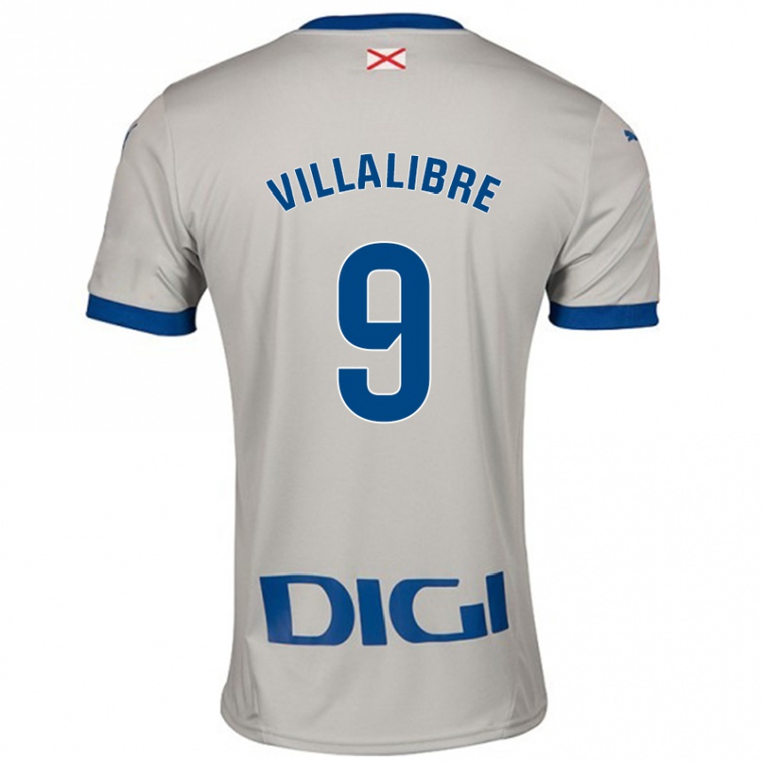 Kids Football Asier Villalibre #9 Light Gray Away Jersey 2024/25 T-Shirt Australia