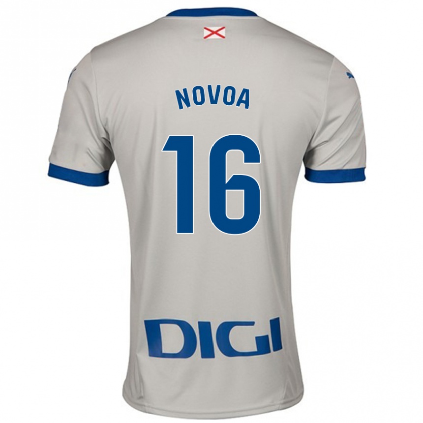 Kids Football Hugo Novoa #16 Light Gray Away Jersey 2024/25 T-Shirt Australia