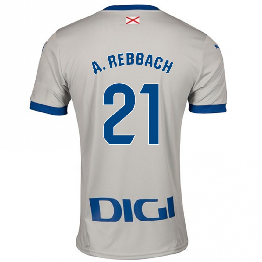 Kids Football Abde Rebbach #21 Light Gray Away Jersey 2024/25 T-Shirt Australia