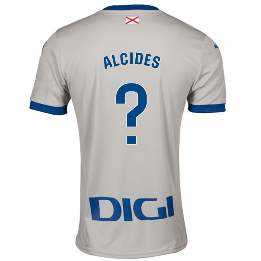 Kids Football Diego Alcides #0 Light Gray Away Jersey 2024/25 T-Shirt Australia