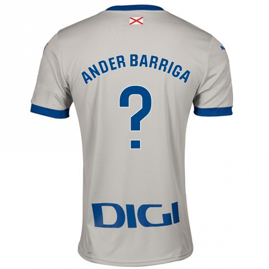 Kids Football Jon Ander Barriga #0 Light Gray Away Jersey 2024/25 T-Shirt Australia