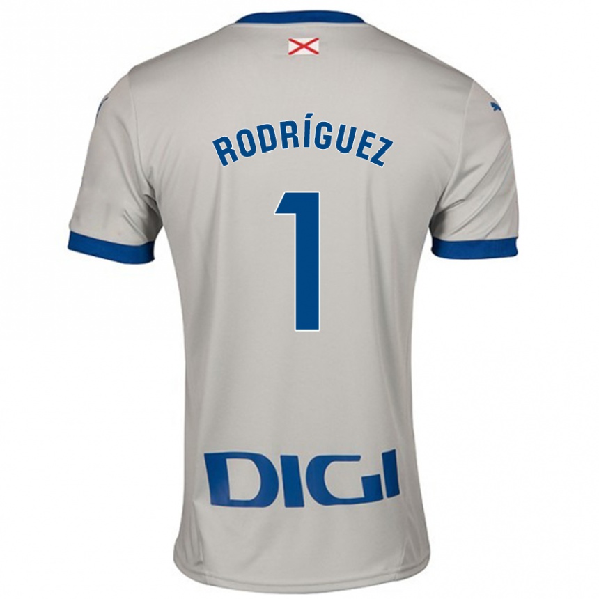 Kids Football Adrián Rodríguez #1 Light Gray Away Jersey 2024/25 T-Shirt Australia