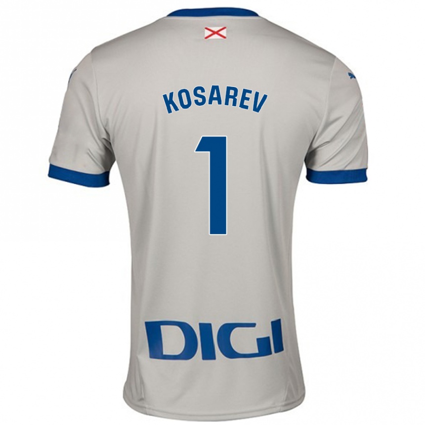 Kids Football Oleksandr Kosarev #1 Light Gray Away Jersey 2024/25 T-Shirt Australia