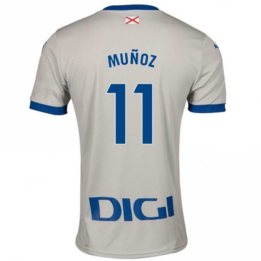 Kids Football Egoitz Muñoz #11 Light Gray Away Jersey 2024/25 T-Shirt Australia