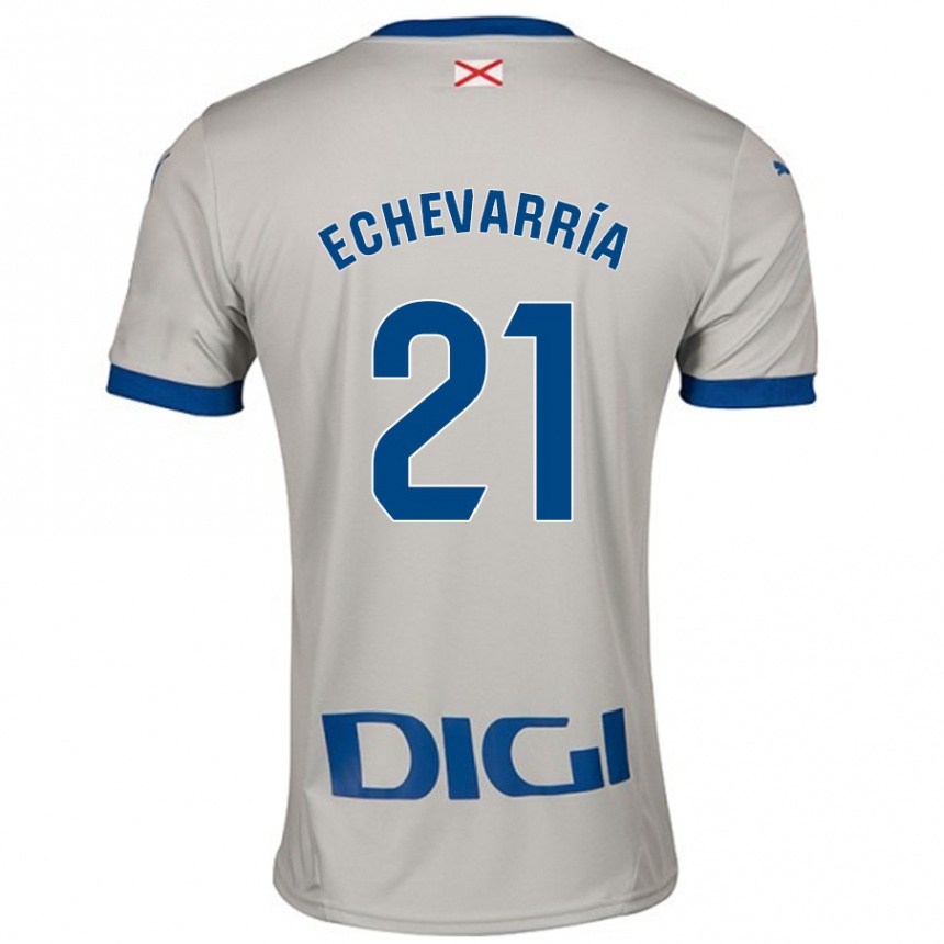 Kids Football Martin Echevarría #21 Light Gray Away Jersey 2024/25 T-Shirt Australia