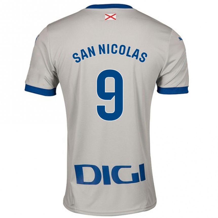 Kids Football Olga San Nicolás #9 Light Gray Away Jersey 2024/25 T-Shirt Australia