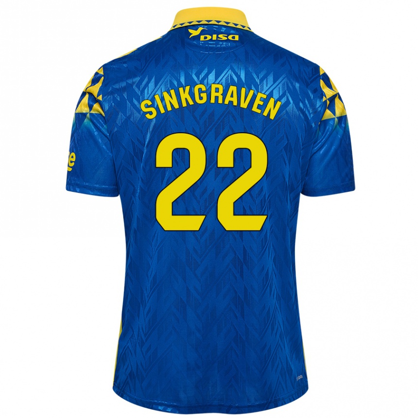 Kids Football Daley Sinkgraven #22 Blue Yellow Away Jersey 2024/25 T-Shirt Australia