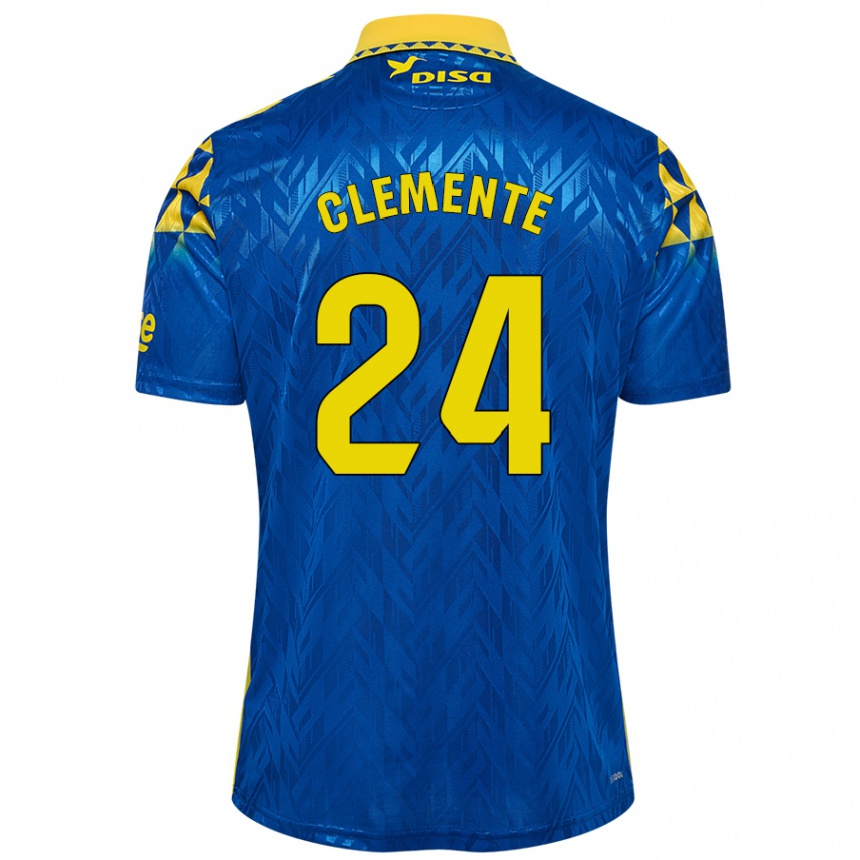 Kids Football Enrique Clemente #24 Blue Yellow Away Jersey 2024/25 T-Shirt Australia