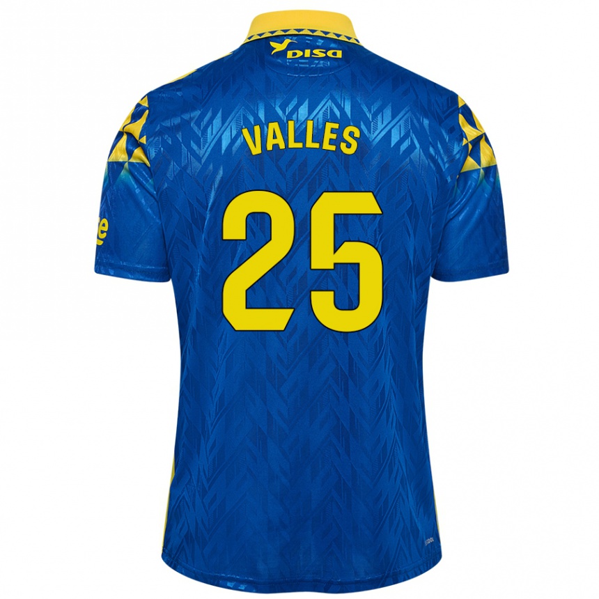 Kids Football Álvaro Valles #25 Blue Yellow Away Jersey 2024/25 T-Shirt Australia