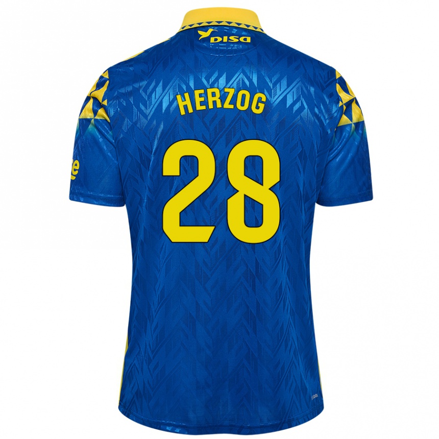 Kids Football Juanma Herzog #28 Blue Yellow Away Jersey 2024/25 T-Shirt Australia