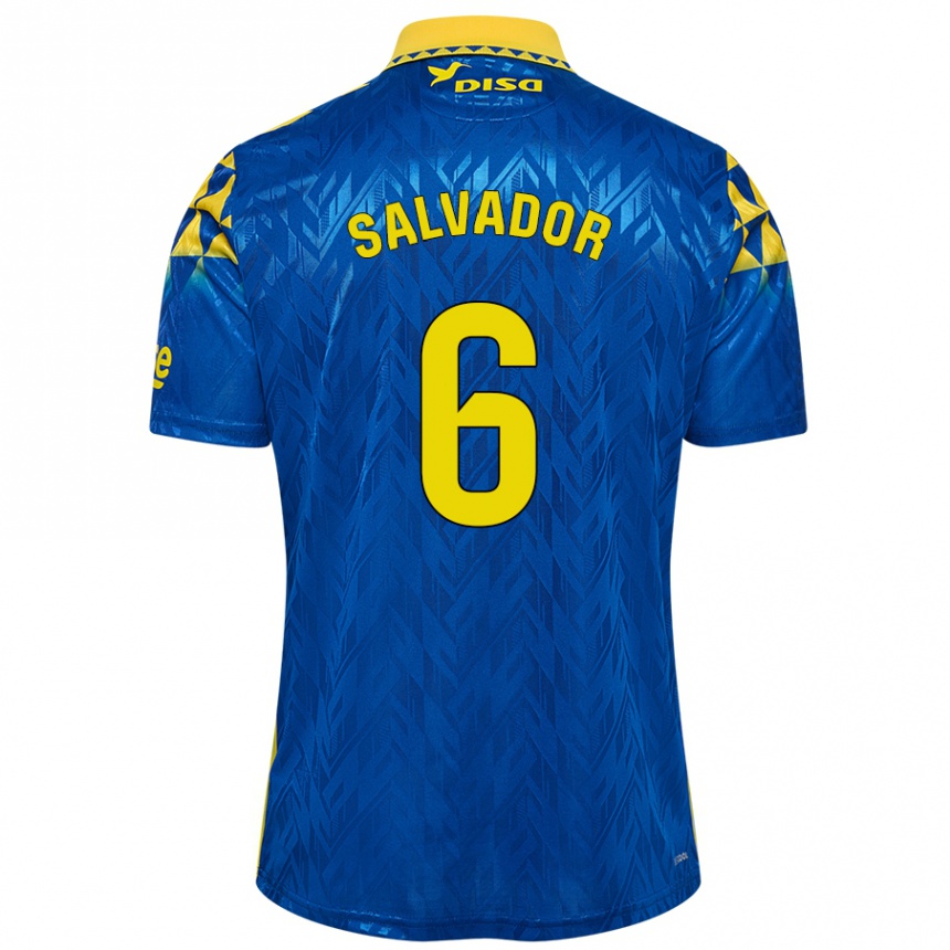 Kids Football Pol Salvador #6 Blue Yellow Away Jersey 2024/25 T-Shirt Australia