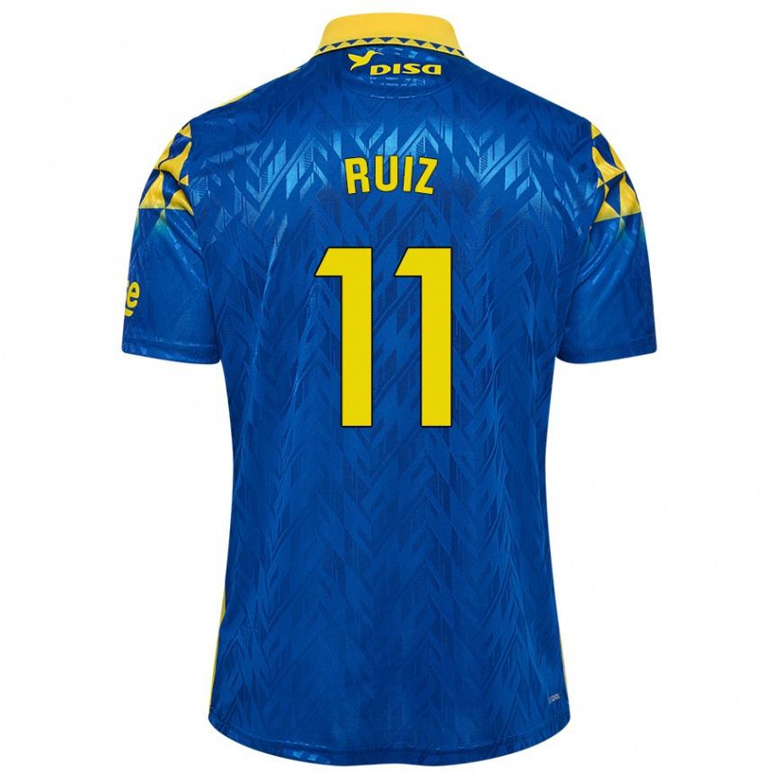 Kids Football Sergio Ruiz #11 Blue Yellow Away Jersey 2024/25 T-Shirt Australia