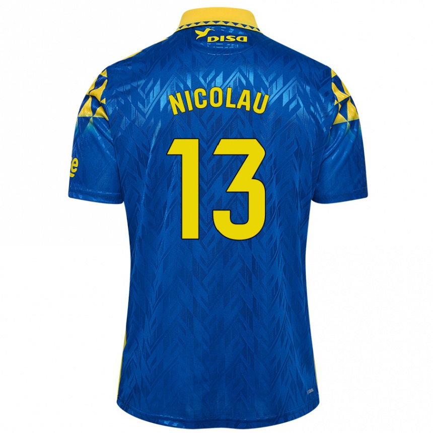 Kids Football Nacho Nicolau #13 Blue Yellow Away Jersey 2024/25 T-Shirt Australia