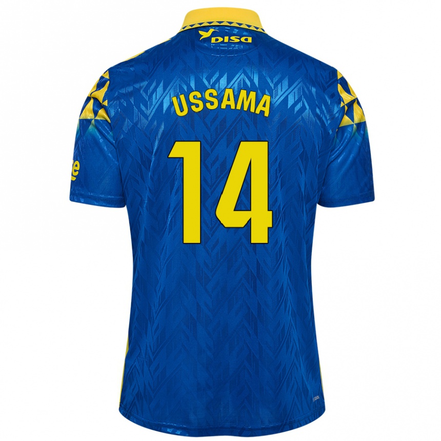 Kids Football Ussama #14 Blue Yellow Away Jersey 2024/25 T-Shirt Australia