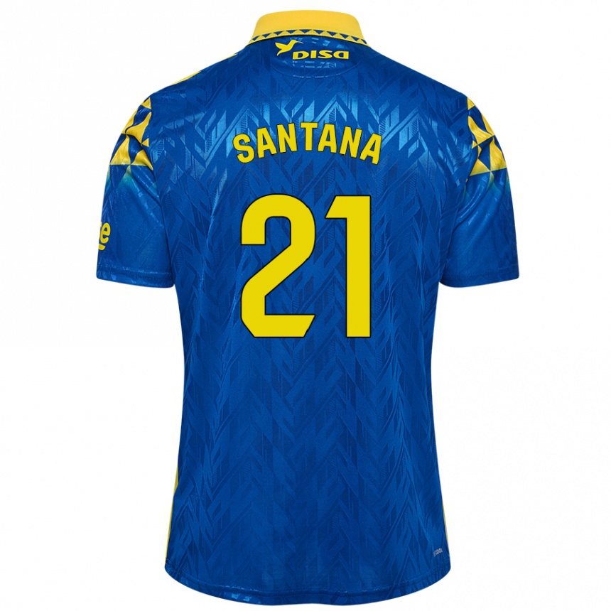 Kids Football Yadam Santana #21 Blue Yellow Away Jersey 2024/25 T-Shirt Australia