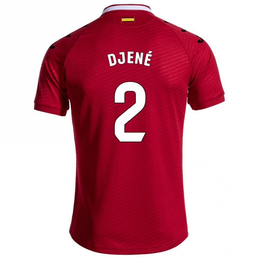 Kids Football Djené #2 Dark Red Away Jersey 2024/25 T-Shirt Australia