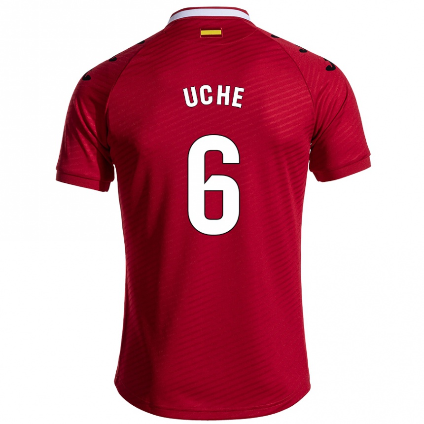 Kids Football Chrisantus Uche #6 Dark Red Away Jersey 2024/25 T-Shirt Australia