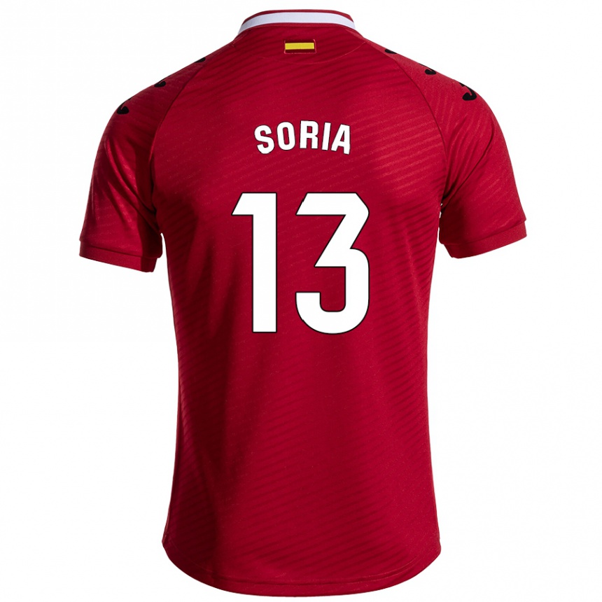 Kids Football David Soria #13 Dark Red Away Jersey 2024/25 T-Shirt Australia