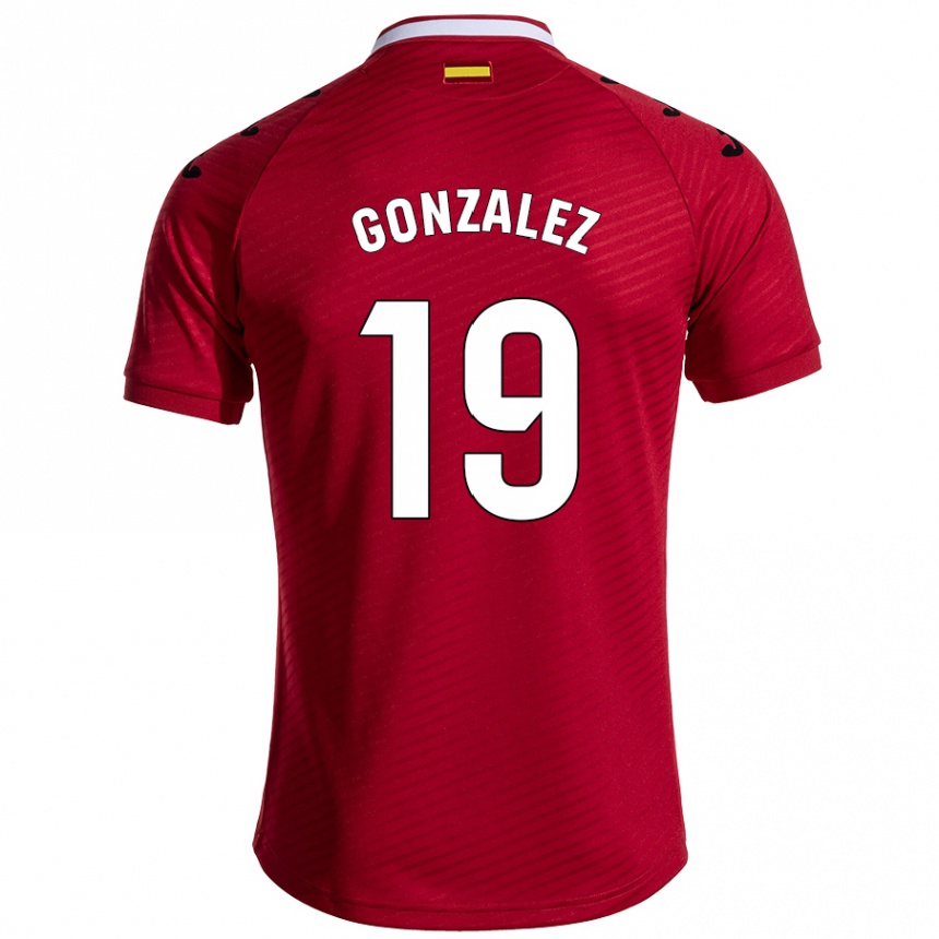 Kids Football Peter González #19 Dark Red Away Jersey 2024/25 T-Shirt Australia