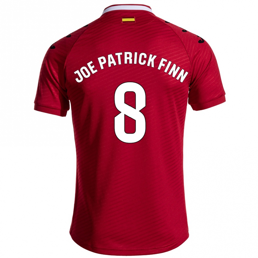 Kids Football John Joe Patrick Finn #8 Dark Red Away Jersey 2024/25 T-Shirt Australia