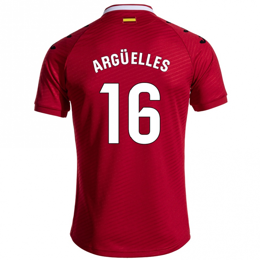 Kids Football David Argüelles #16 Dark Red Away Jersey 2024/25 T-Shirt Australia